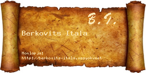 Berkovits Itala névjegykártya